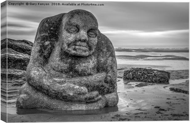 The Ogre On The Beach Cleveleys Promenade  Canvas Print by Gary Kenyon