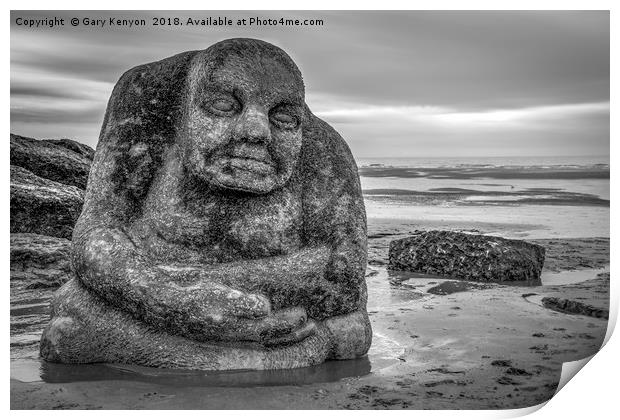 The Ogre On The Beach Cleveleys Promenade  Print by Gary Kenyon