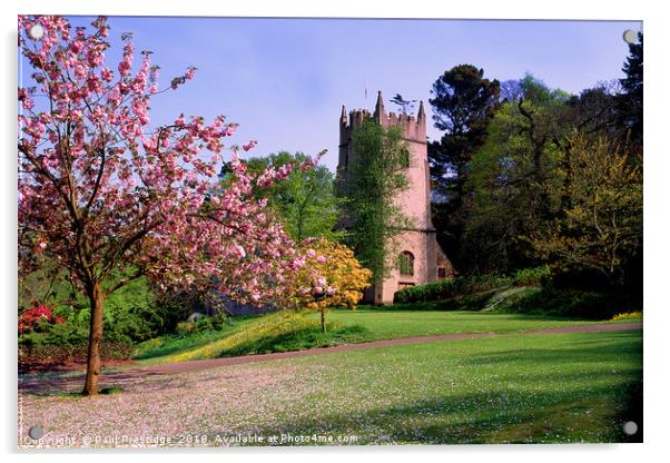 Cockington Church in  Springtime Acrylic by Paul F Prestidge