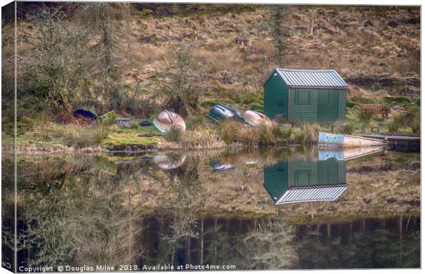 The Boathouse, Allt A' Chip Dhuibh Lochan Canvas Print by Douglas Milne