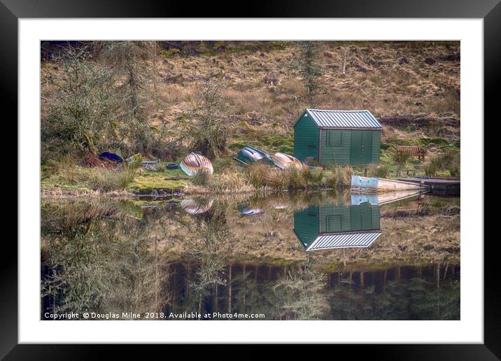 The Boathouse, Allt A' Chip Dhuibh Lochan Framed Mounted Print by Douglas Milne
