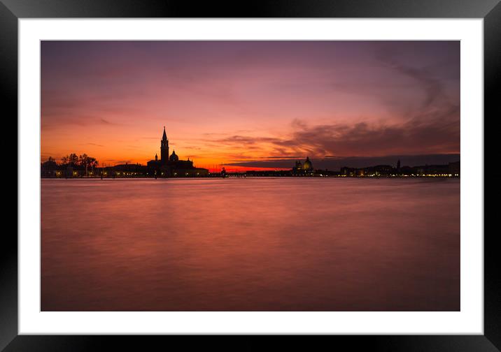 Sunset over the Grand Canal, Venice. Framed Mounted Print by Maggie McCall