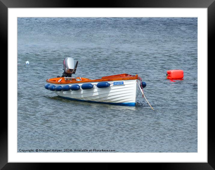 A Boat on its Mooring near Donaghadee Framed Mounted Print by Michael Harper