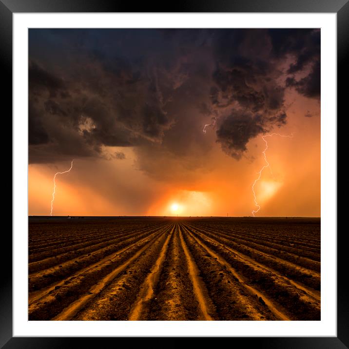 Sunset Thunderstorm  Framed Mounted Print by John Finney