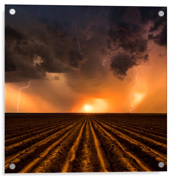 Sunset Thunderstorm  Acrylic by John Finney