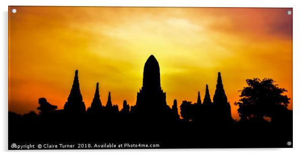Ayutthuya sunset Acrylic by Claire Turner