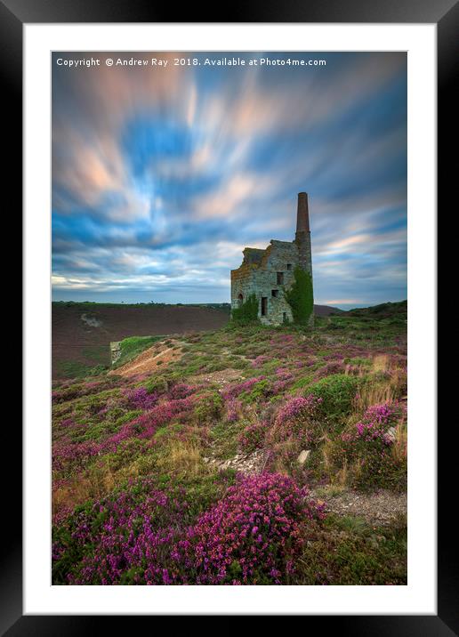 Cornish Engine House Framed Mounted Print by Andrew Ray