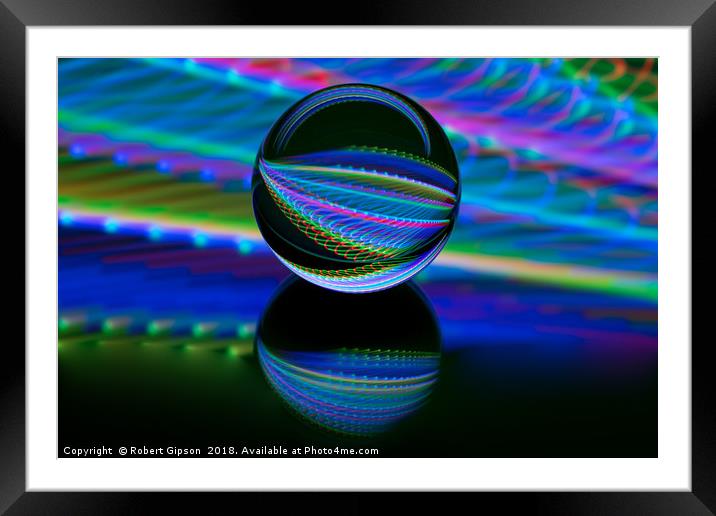 Abstract art All colours in the glass ball Framed Mounted Print by Robert Gipson