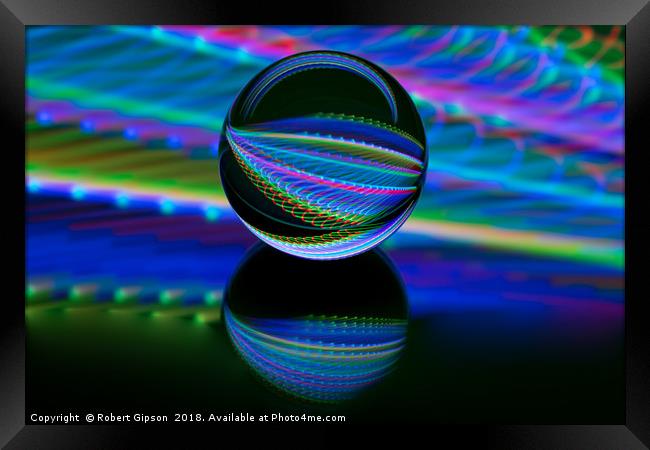 Abstract art All colours in the glass ball Framed Print by Robert Gipson