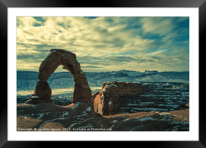 Delicate Arch Framed Mounted Print by jonathan nguyen