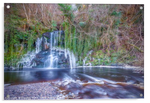 Calderwood Waterfall Acrylic by Douglas Milne