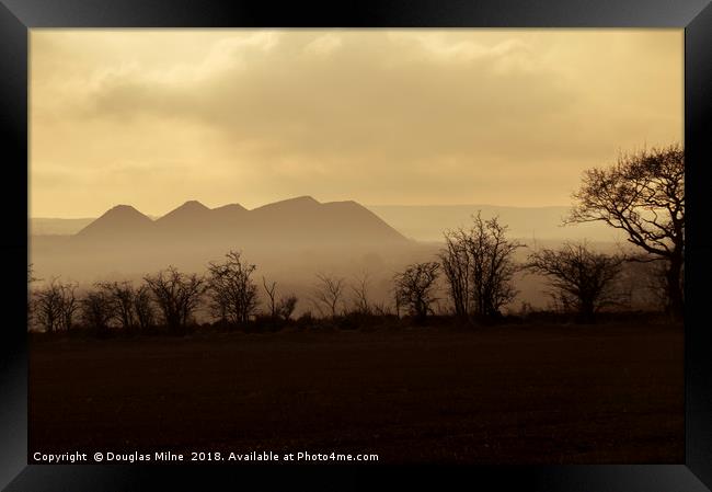 Five Sisters in the Mist Framed Print by Douglas Milne