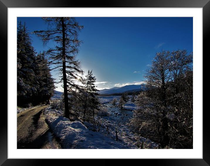     Winters day in glen Muick                      Framed Mounted Print by alan todd