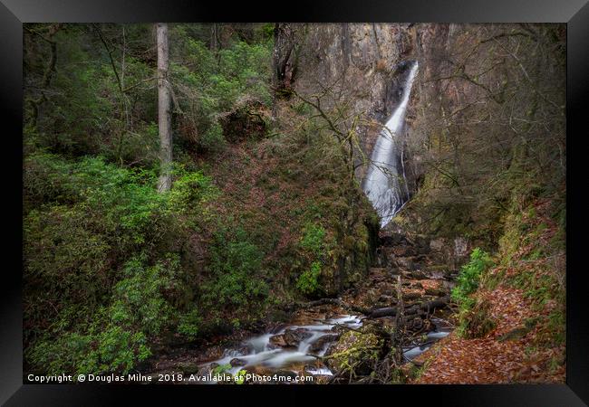 The Grey Mare's Tail Waterfall, Kinlochleven Framed Print by Douglas Milne