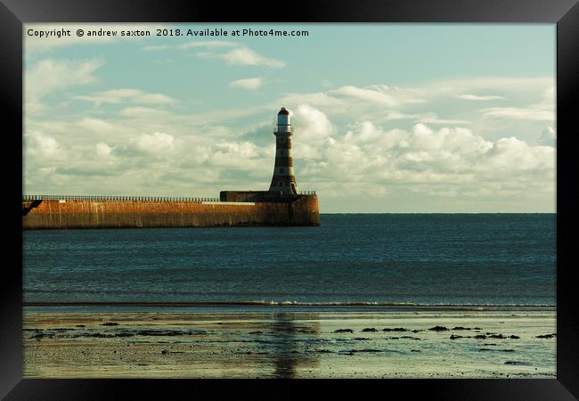 CLOUDY LIGHTHOUSE Framed Print by andrew saxton