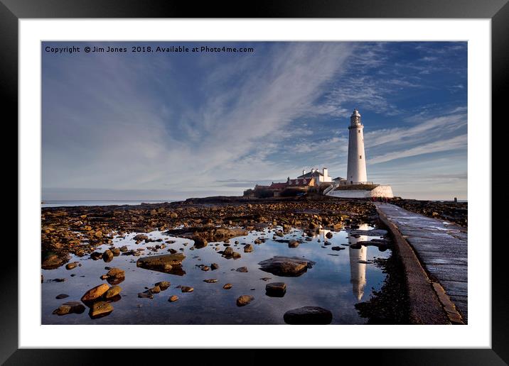 Winter Sunday morning at St Mary's Island Framed Mounted Print by Jim Jones