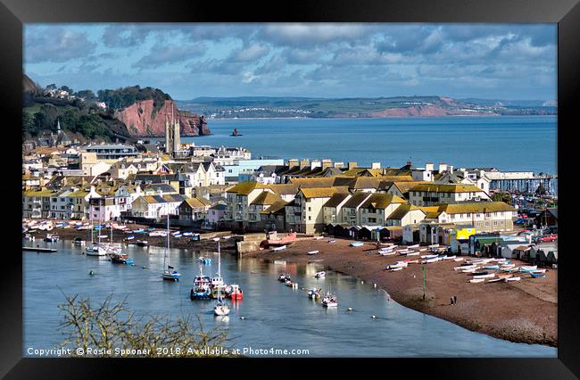 Teignmouth Back Beach on The River Teign Framed Print by Rosie Spooner