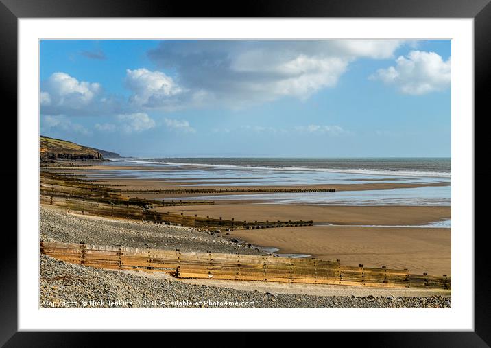 The Beach at Amroth South Pembrokeshire  Framed Mounted Print by Nick Jenkins