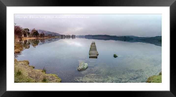 Loch Ard Panorama Framed Mounted Print by bryan hynd