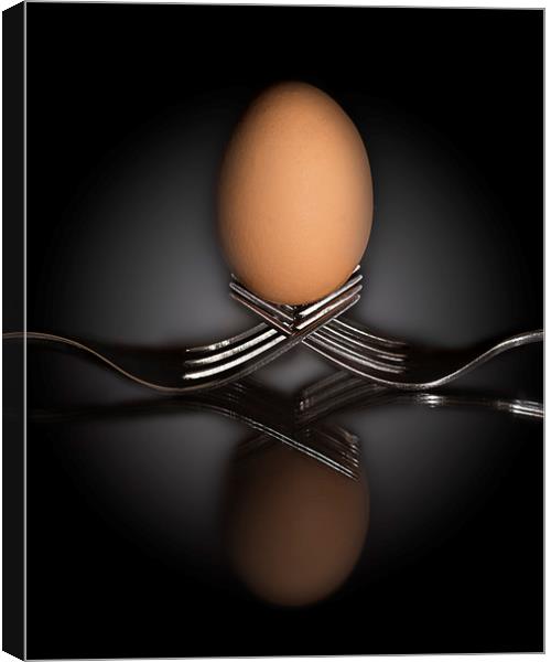 Balance - Egg on Forks Canvas Print by Pam Sargeant