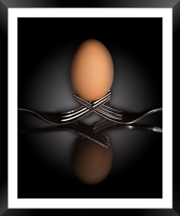 Balance - Egg on Forks Framed Mounted Print by Pam Sargeant
