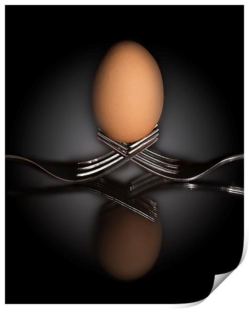 Balance - Egg on Forks Print by Pam Sargeant