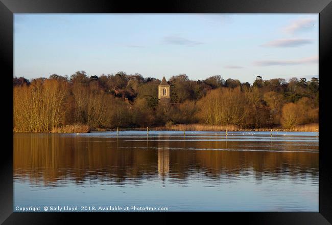 Tower Reflection Whitlingham Broad Framed Print by Sally Lloyd