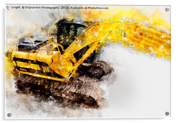 Unleashing the Power of JCB Excavator Acrylic by Digitalshot Photography