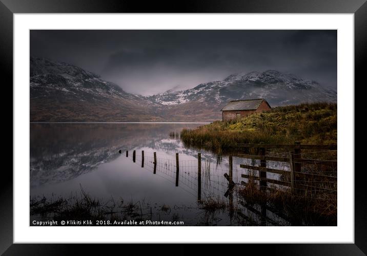 Boathouse at Loch Arklet Framed Mounted Print by Angela H