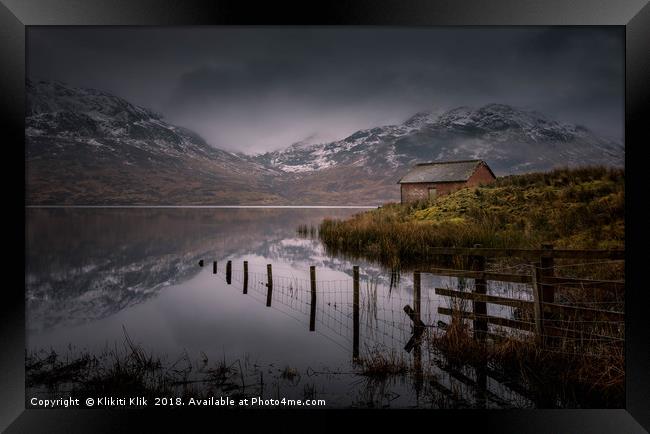 Boathouse at Loch Arklet Framed Print by Angela H