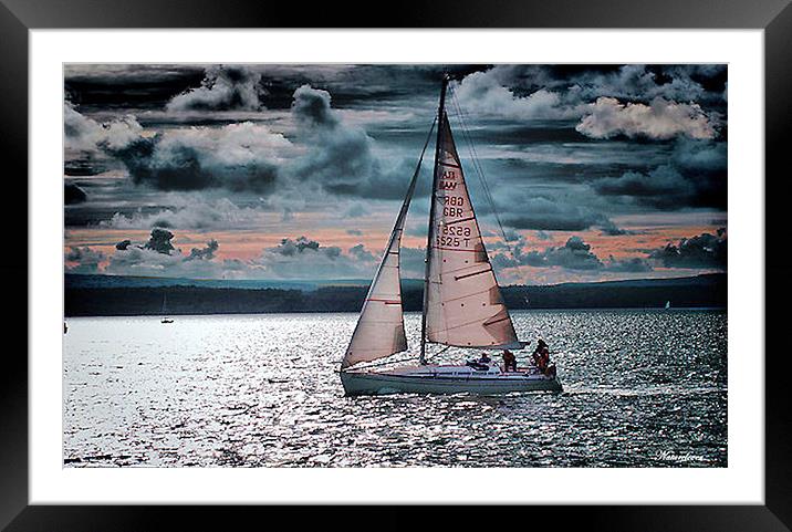 Red Sails In The Sunset Framed Mounted Print by Pauline Simmonds