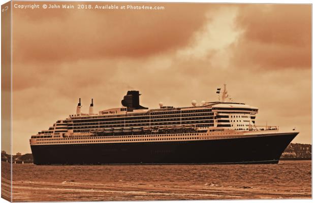 Queen Mary 2 Canvas Print by John Wain