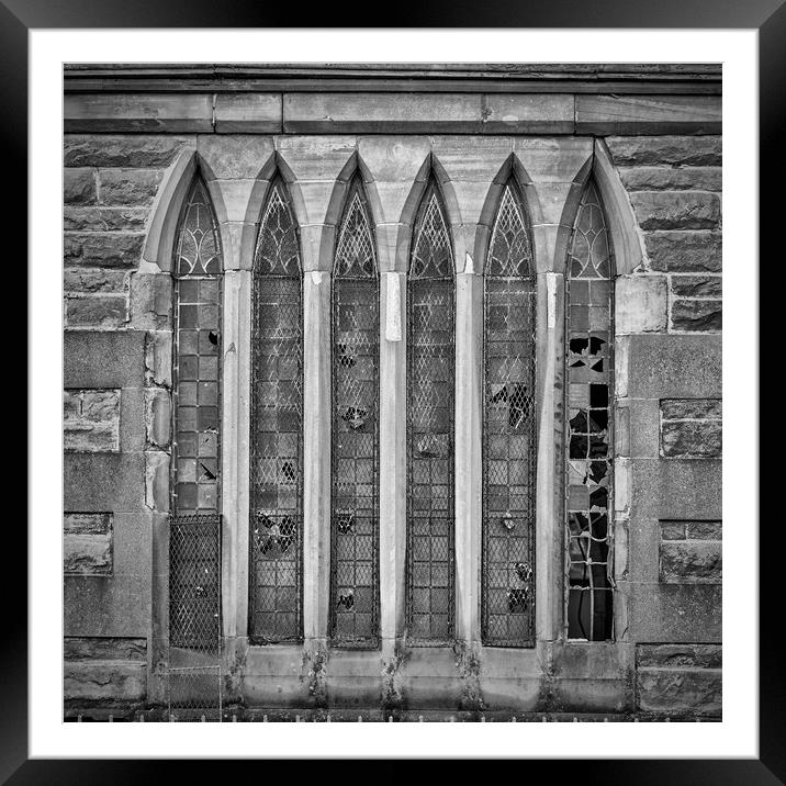 Broken Church Windows Framed Mounted Print by Antony McAulay