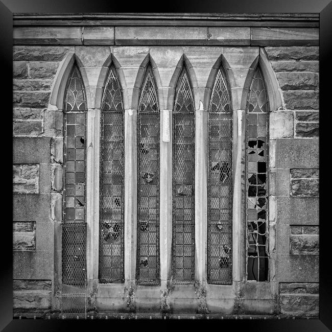 Broken Church Windows Framed Print by Antony McAulay