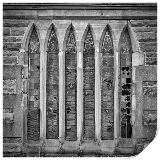 Broken Church Windows Print by Antony McAulay