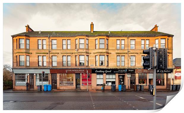 Clydebank Sandstone Tenement Kilbowie Road Print by Antony McAulay