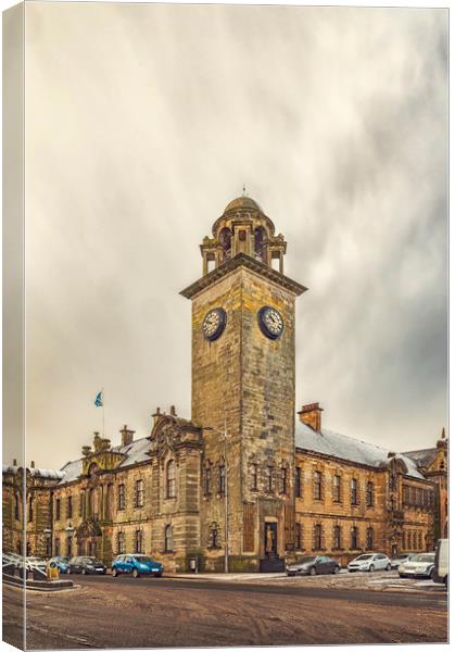 Clydebank Town Hall Corner Canvas Print by Antony McAulay