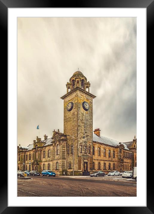 Clydebank Town Hall Corner Framed Mounted Print by Antony McAulay