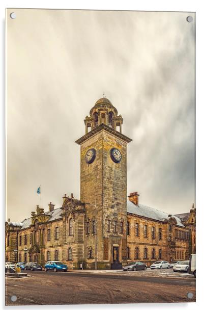 Clydebank Town Hall Corner Acrylic by Antony McAulay