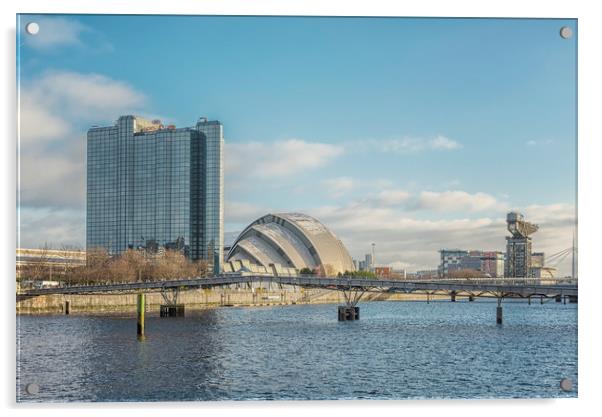 Glasgow Clydeside Cityscape Acrylic by Antony McAulay