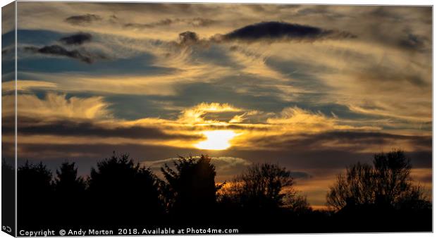 The Sun Setting Canvas Print by Andy Morton