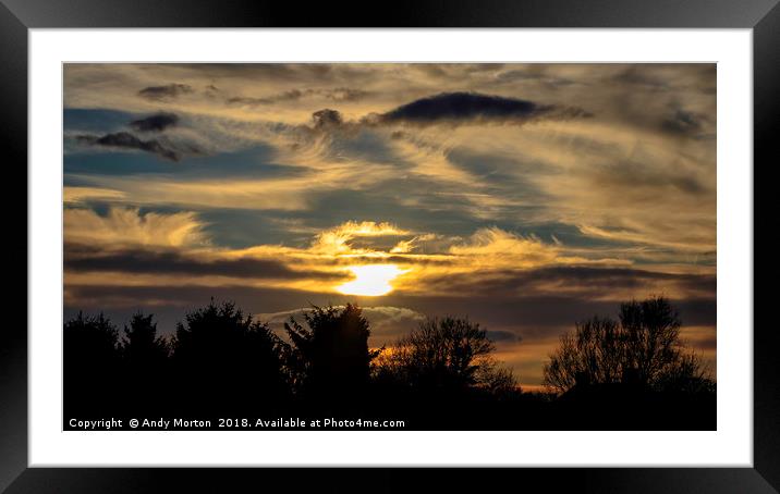 The Sun Setting Framed Mounted Print by Andy Morton