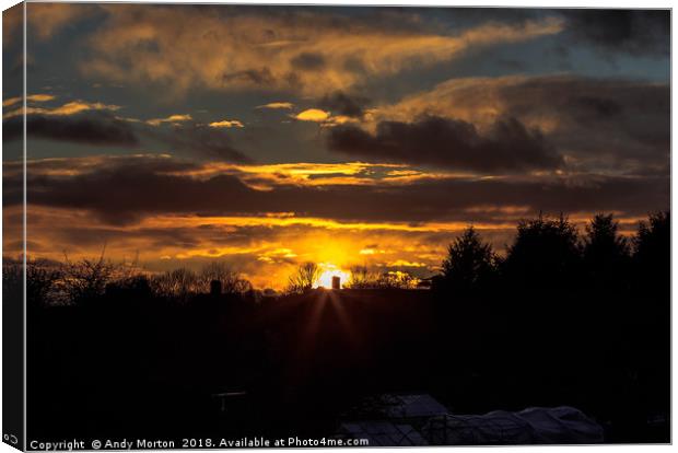 Sun Setting Over Braunstone Canvas Print by Andy Morton