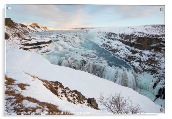 Gullfoss Waterfall, Iceland Acrylic by Peter Yardley
