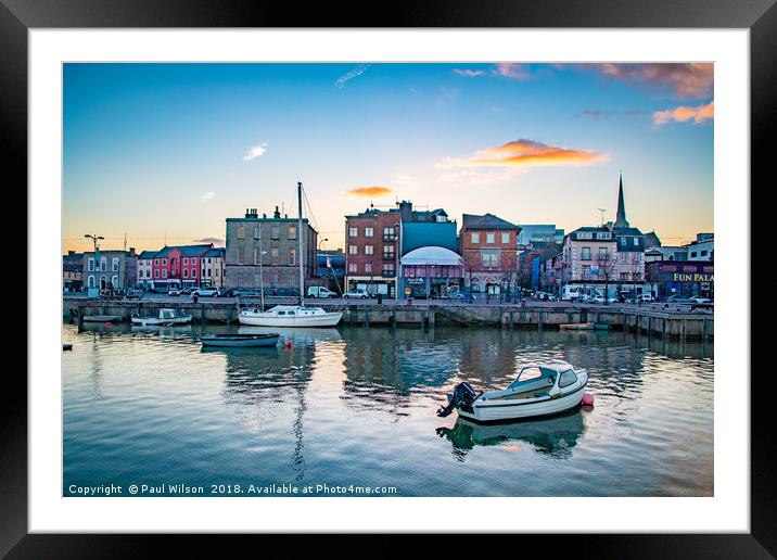 Wexford Quayside Framed Mounted Print by PAUL WILSON