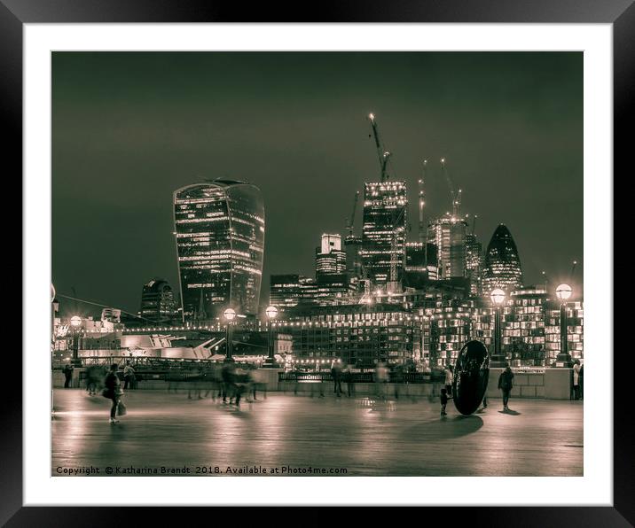 London skyline at night Framed Mounted Print by KB Photo