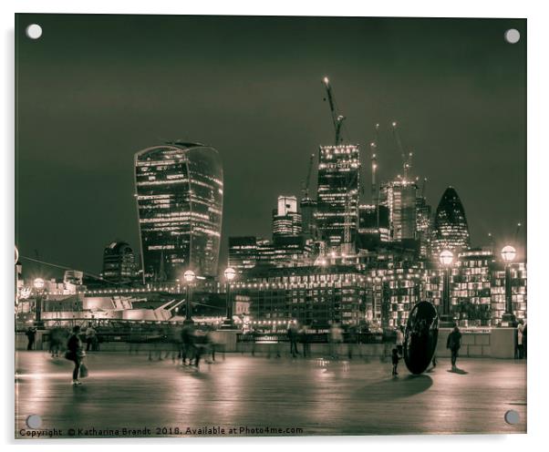 London skyline at night Acrylic by KB Photo