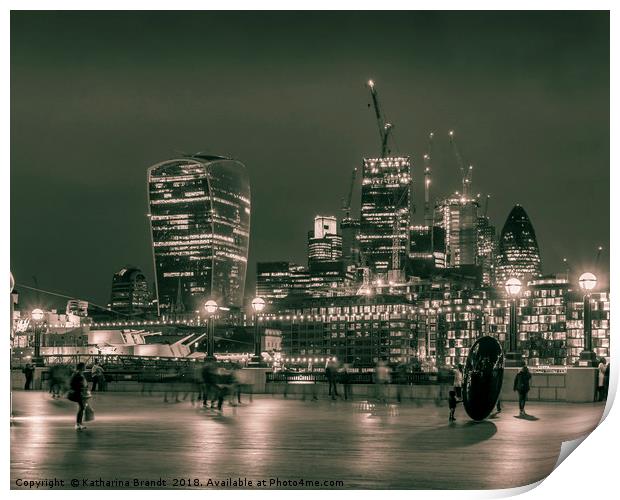London skyline at night Print by KB Photo