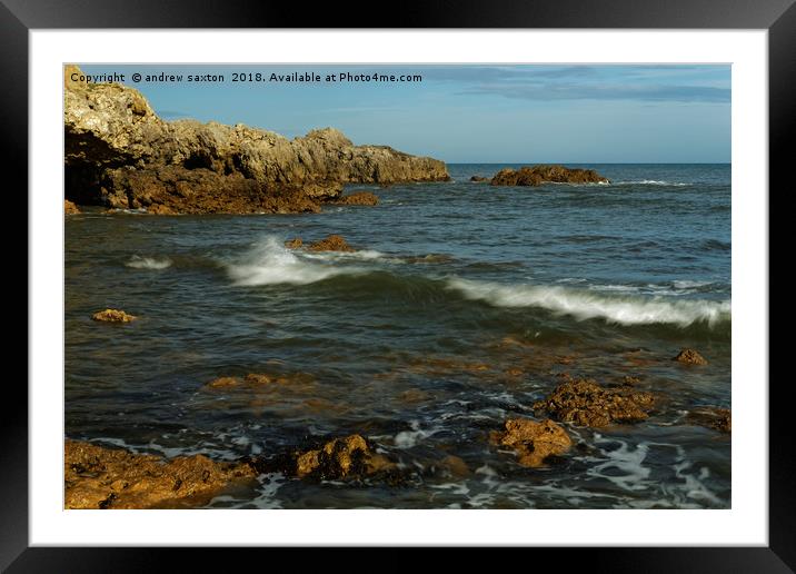 SINGLE WAVE Framed Mounted Print by andrew saxton