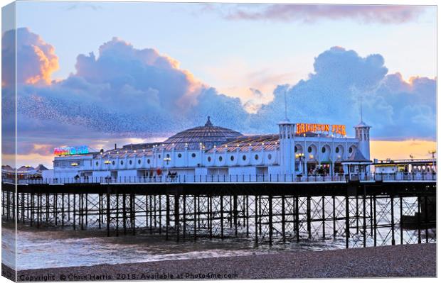 Brighton Palace Pier at twilight Canvas Print by Chris Harris